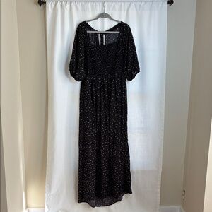 NWT Nasty Gal Black Flower Dotted Dress US Size 14